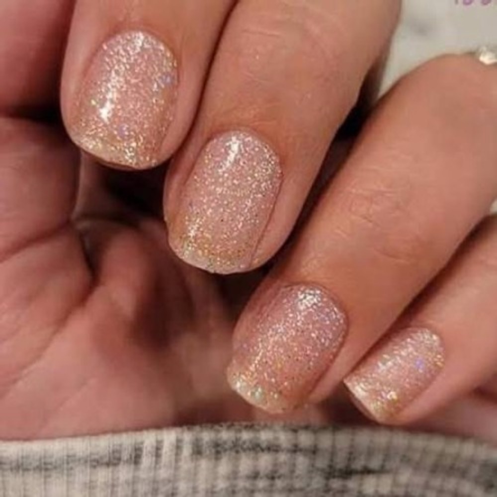 Color Street Wannabe Retired Pink Glitter Clear Nail Polish Strips New